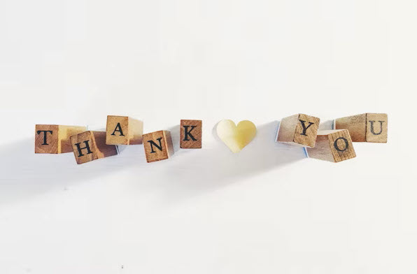 Thank you image on wooden blocks