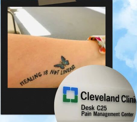 Picture of a Tattoo that says Healing is not Linear